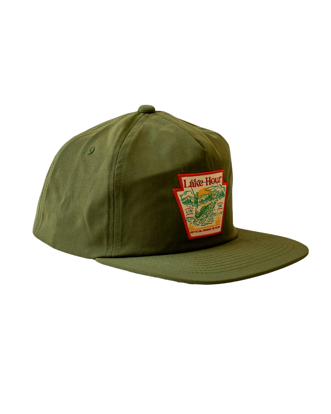 “Gone Fishin’” Classic Cotton Snapback in Pond Frog